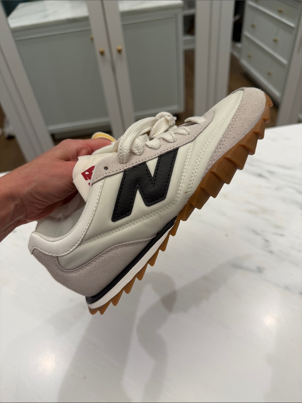 New Balance RC30
Sea Salt White and Black Low-Top Sneakers. Women’s 7.5